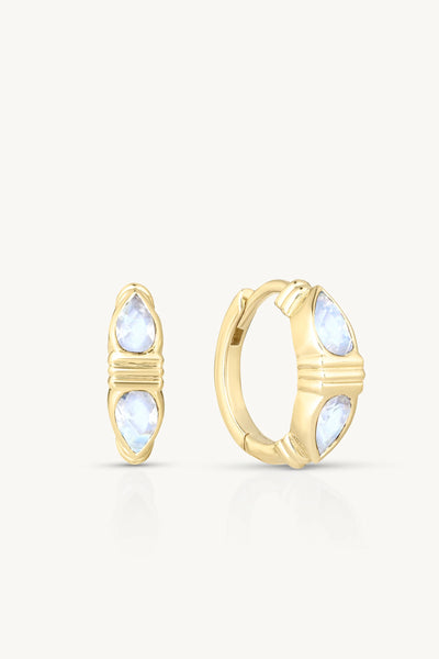 Eden Moonstone Gold Huggies