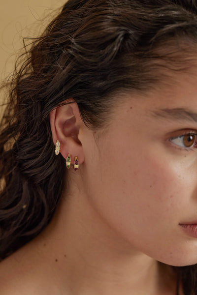 Eden Rhodolite Gold Huggies