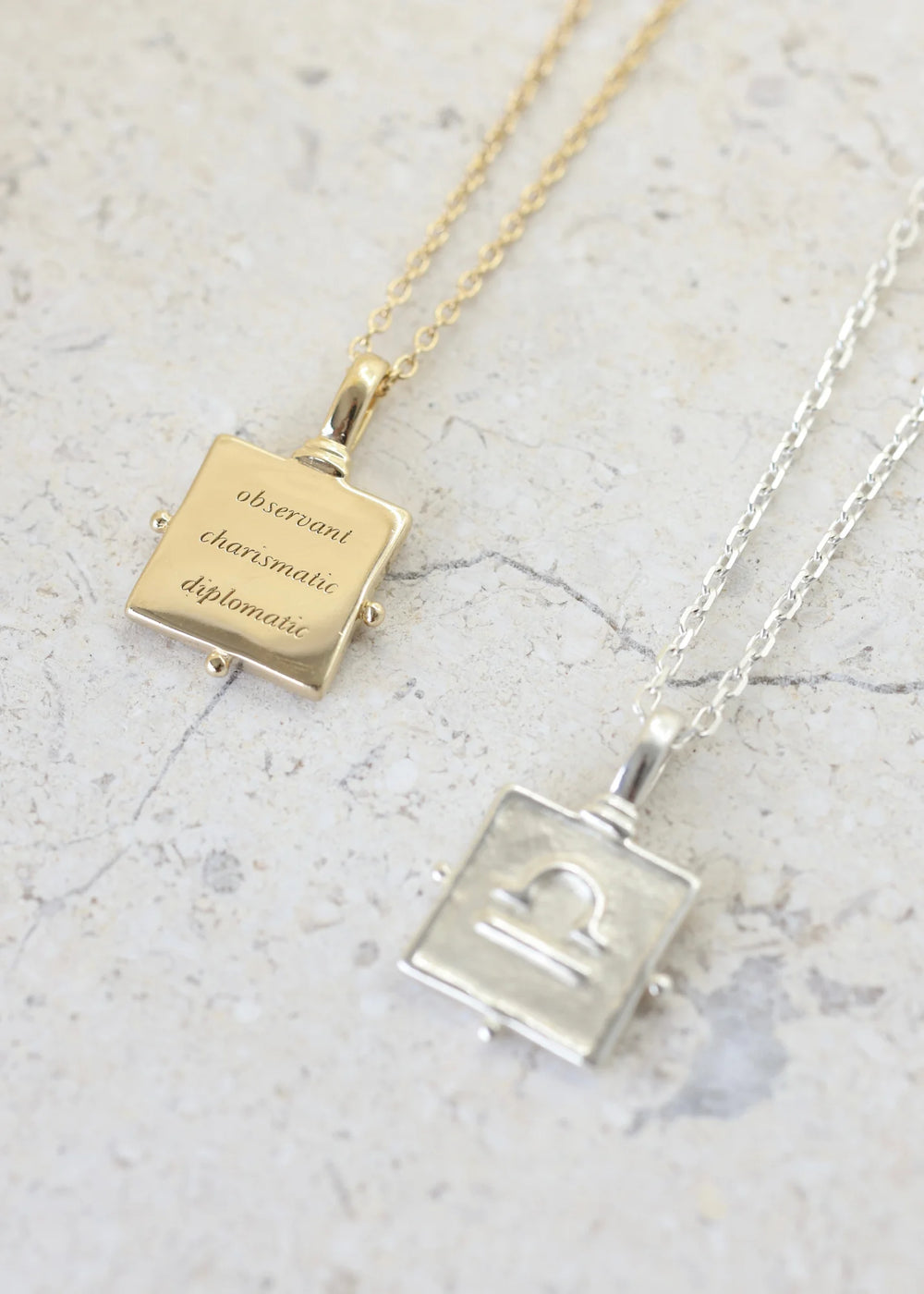 Libra Zodiac Necklace - Silver
