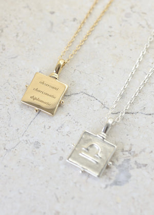 Libra Zodiac Necklace - Silver