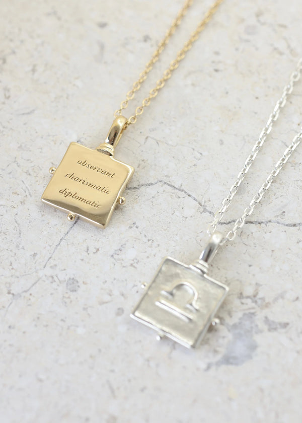 Libra Zodiac Necklace - Silver
