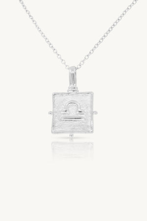 Libra Zodiac Necklace - Silver