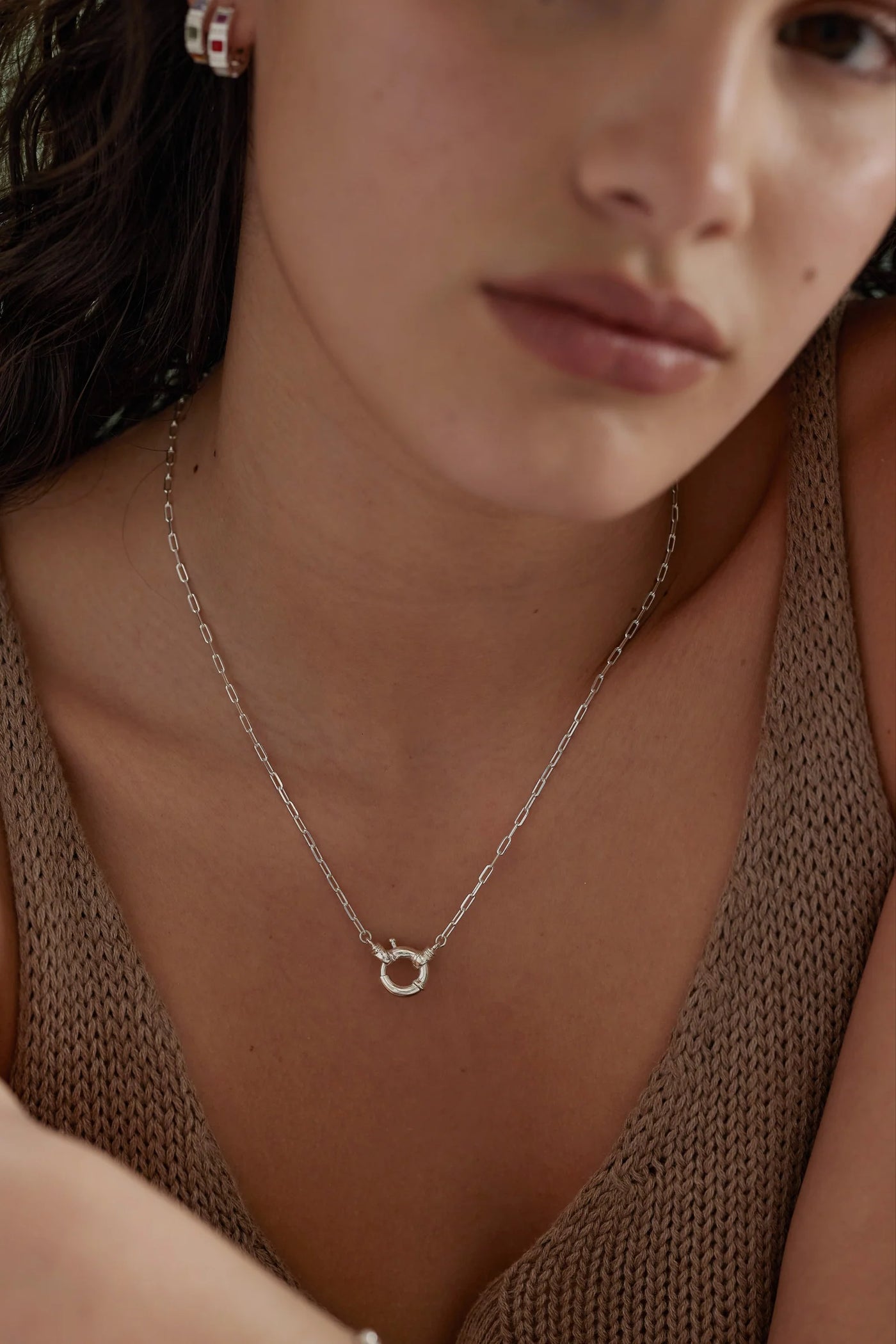 Sailor Clasp Silver Necklace