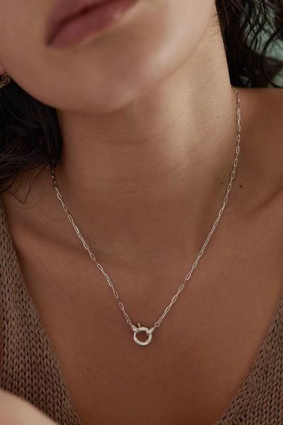 Sailor Clasp Silver Necklace