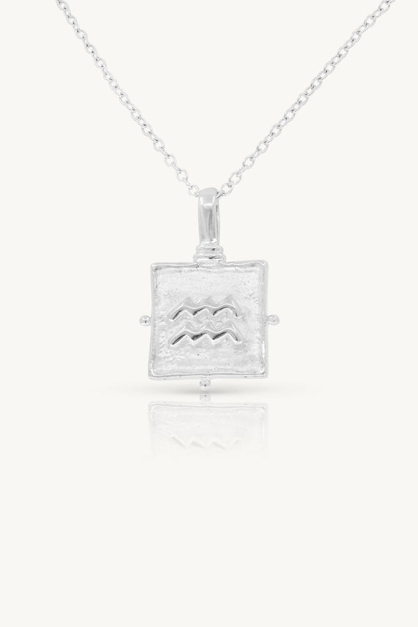 Aquarius Zodiac Necklace - Silver