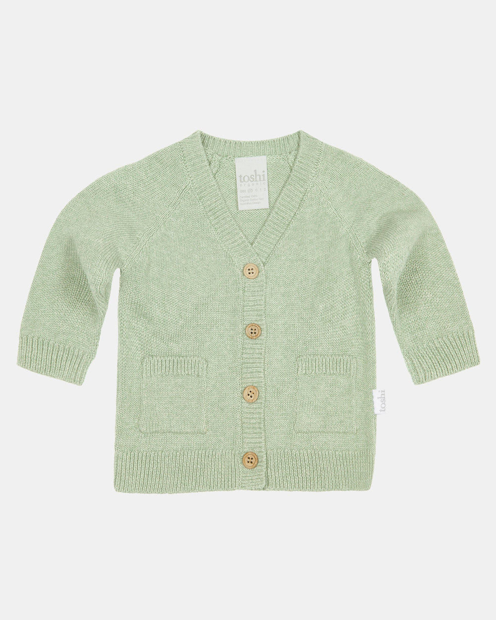 Organic Cardigan Remy - Matcha front