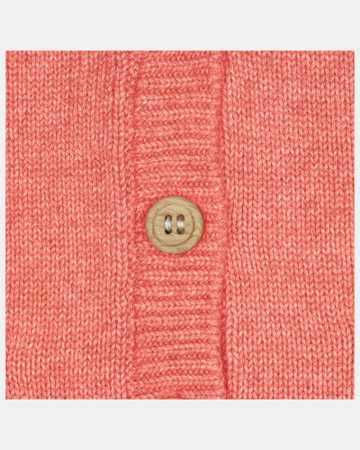 button details of Organic Cardigan Remy - Paprika