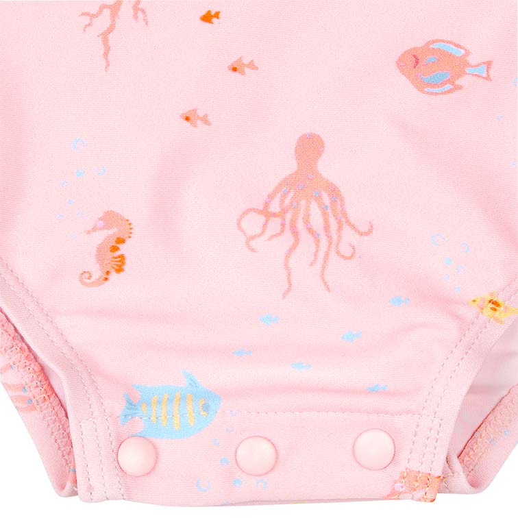 Swim Onesie Long Sleeve- Coral