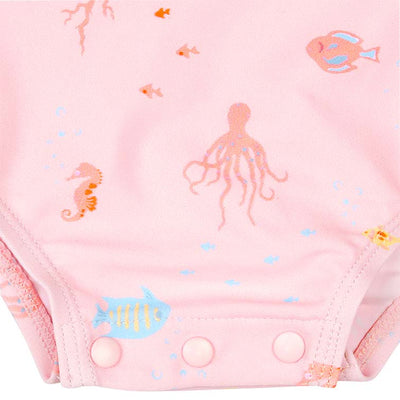 Swim Onesie Long Sleeve- Coral