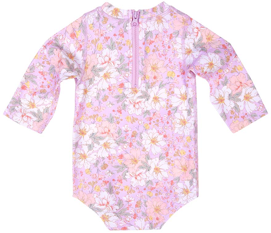 Swim Onesie Long Sleeve- Dahlia