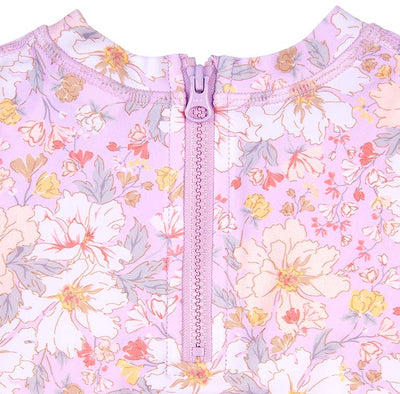Swim Onesie Long Sleeve- Dahlia
