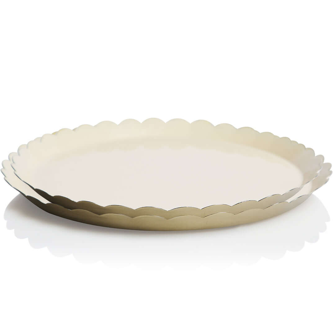 Bazaar Scallop Round Trays - Cream