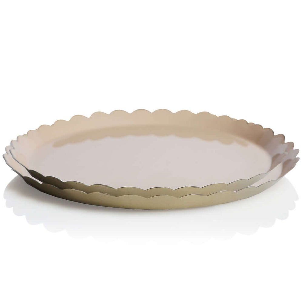 Bazaar Scallop Round Trays - Mushroom
