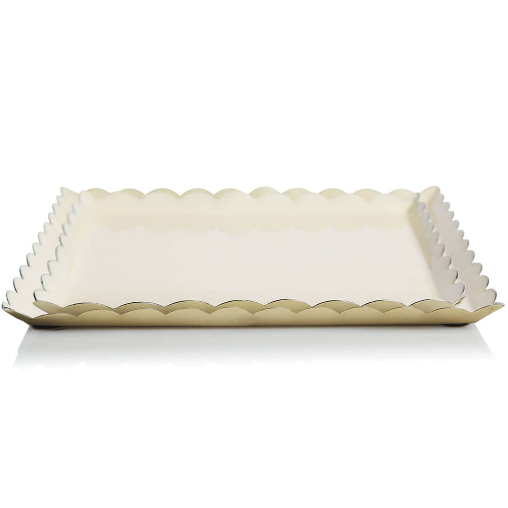 Bazaar Scallop Square Trays - Cream