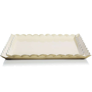Bazaar Scallop Square Trays - Cream