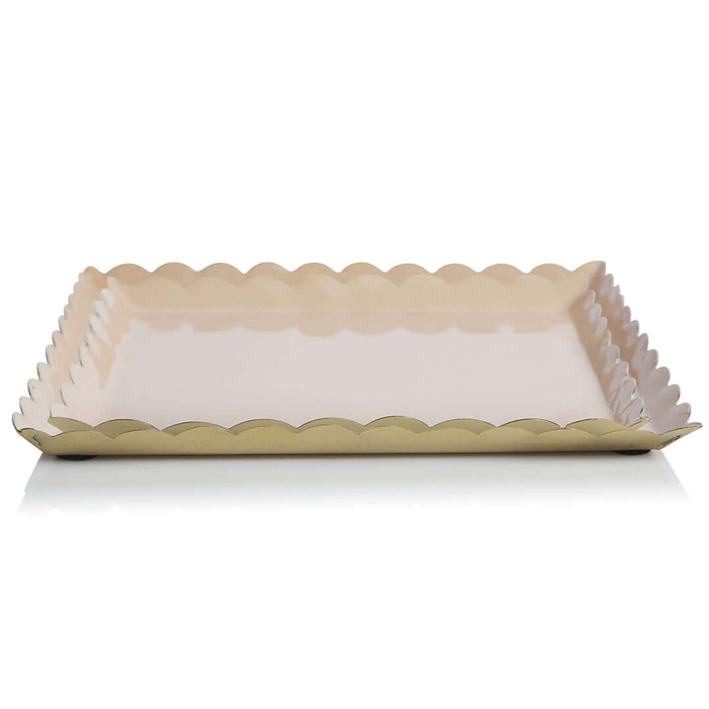 Bazaar Scallop Square Trays - Mushroom