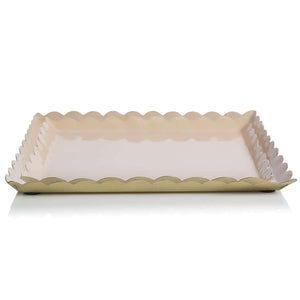 Bazaar Scallop Square Trays - Mushroom