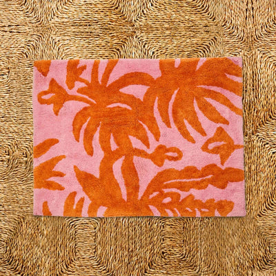 Leafy Bath Mat - Rust
