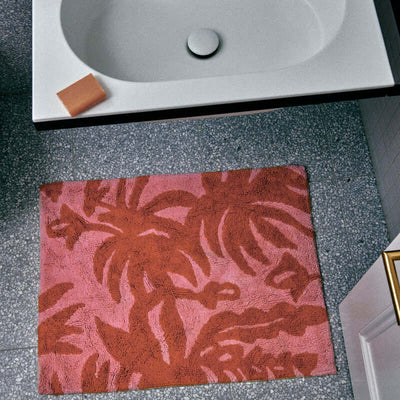 Leafy Bath Mat - Rust
