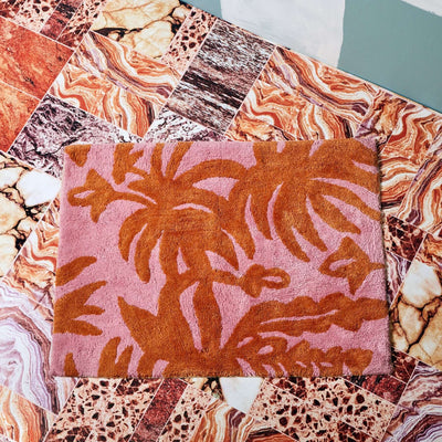 Leafy Bath Mat - Rust