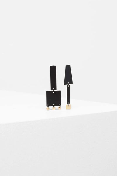 Sten Drop Earring - Black