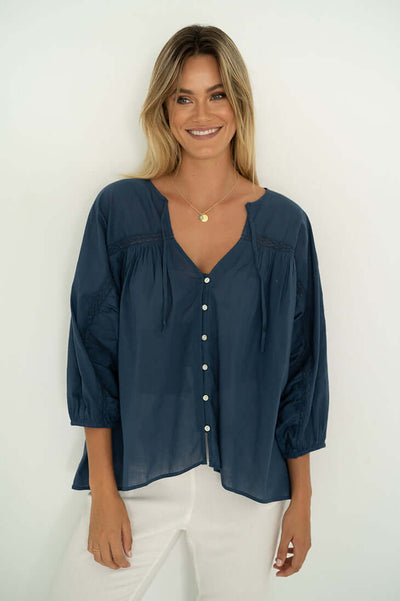 Avery Blouse - Navy