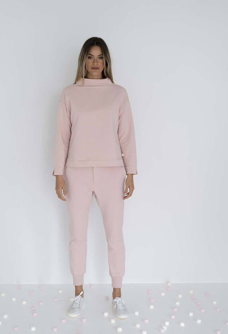 Hazel Track Pant - Black and Blush