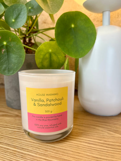 House Warming Candle - Vanilla, Patchouli & Sandalwood