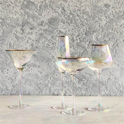 Pearl Lustre Gold Trim Champagne Flute - Set of Four