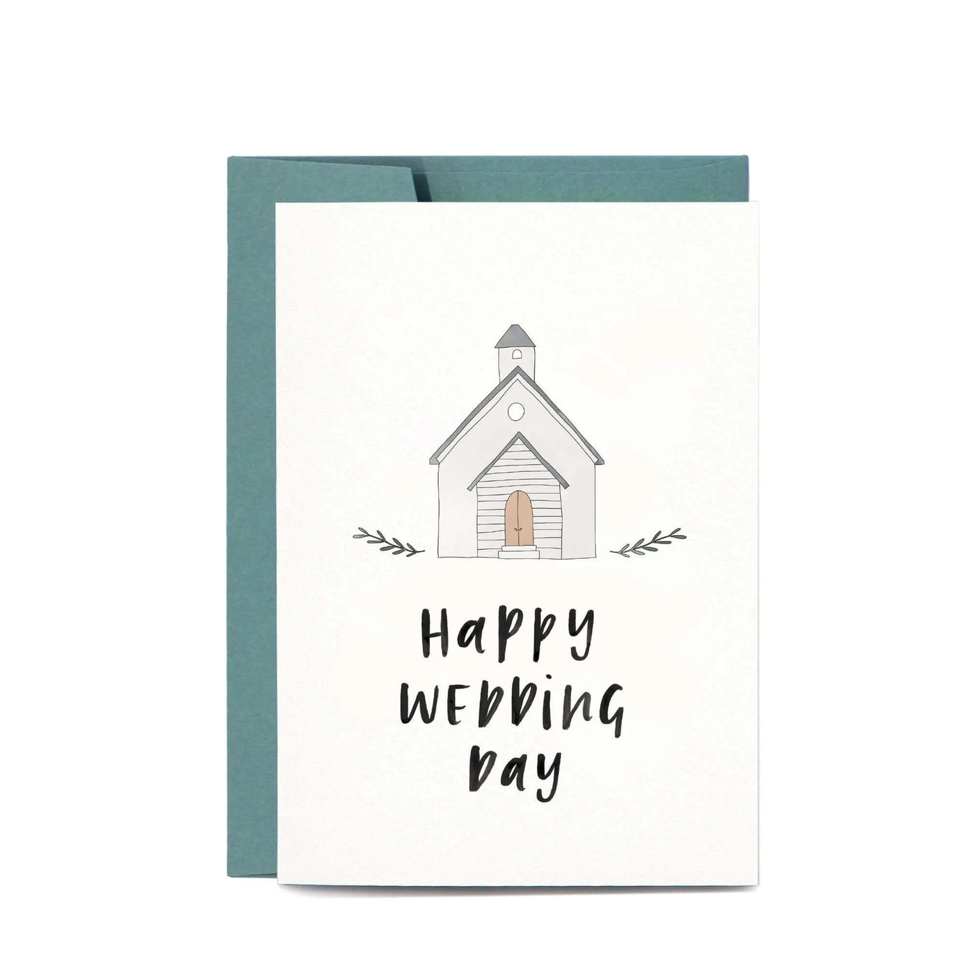 Happy Wedding Day Chapel Greeting Card