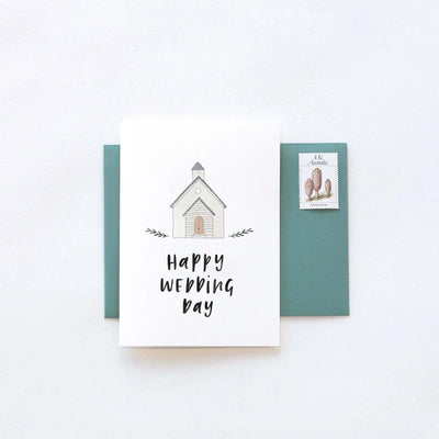 Happy Wedding Day Chapel Greeting Card