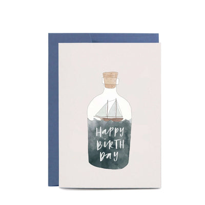 Ship In A Bottle Greeting Card