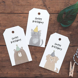 Birthday Dog Gift Tag Set of 5