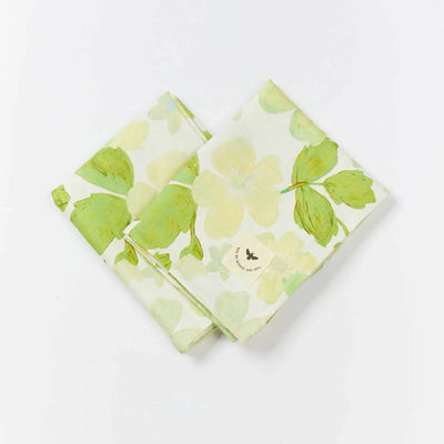 Mini Pastel Floral Green Pillowcases - Set of 2