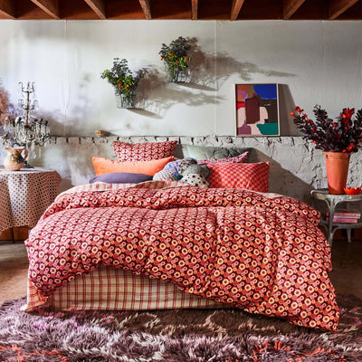 Mollie Linen Euro Pillowcase Set - Rosewood