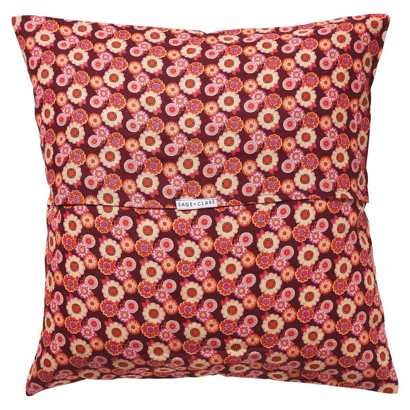 Mollie Linen Euro Pillowcase Set - Rosewood