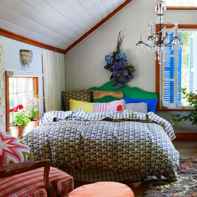 Mollie Linen Quilt Covers - Indigo