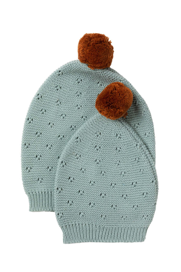 Vintage Knit Hat - Duck Egg - Two Sizes