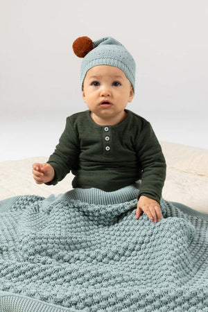 Vintage Knit Hat - Duck Egg - Two Sizes