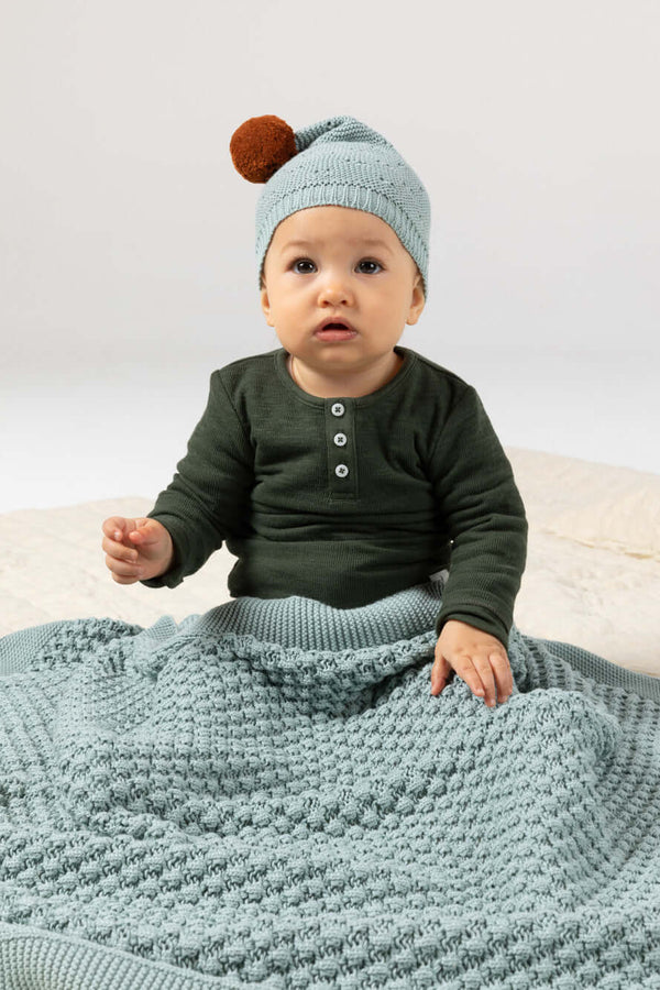 Vintage Knit Hat - Duck Egg - Two Sizes