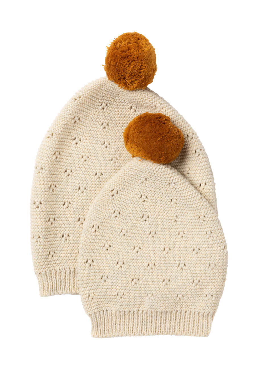 Vintage Knit Hat - Natural - Two Sizes
