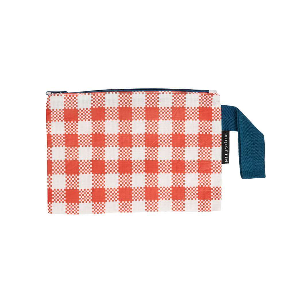 Mini Zip Pouch - Red Checkerboard