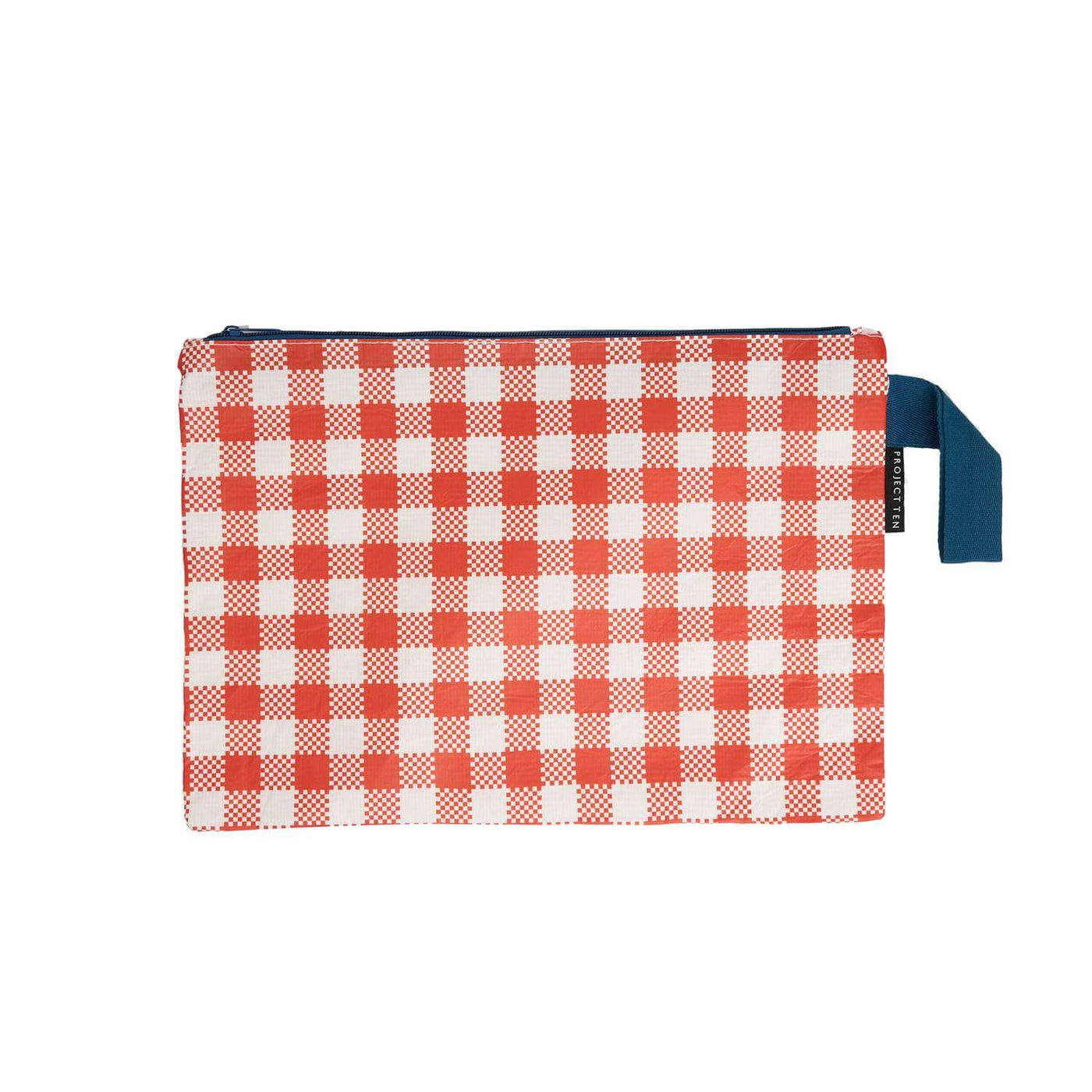 Zip Pouch - Red Checkerboard