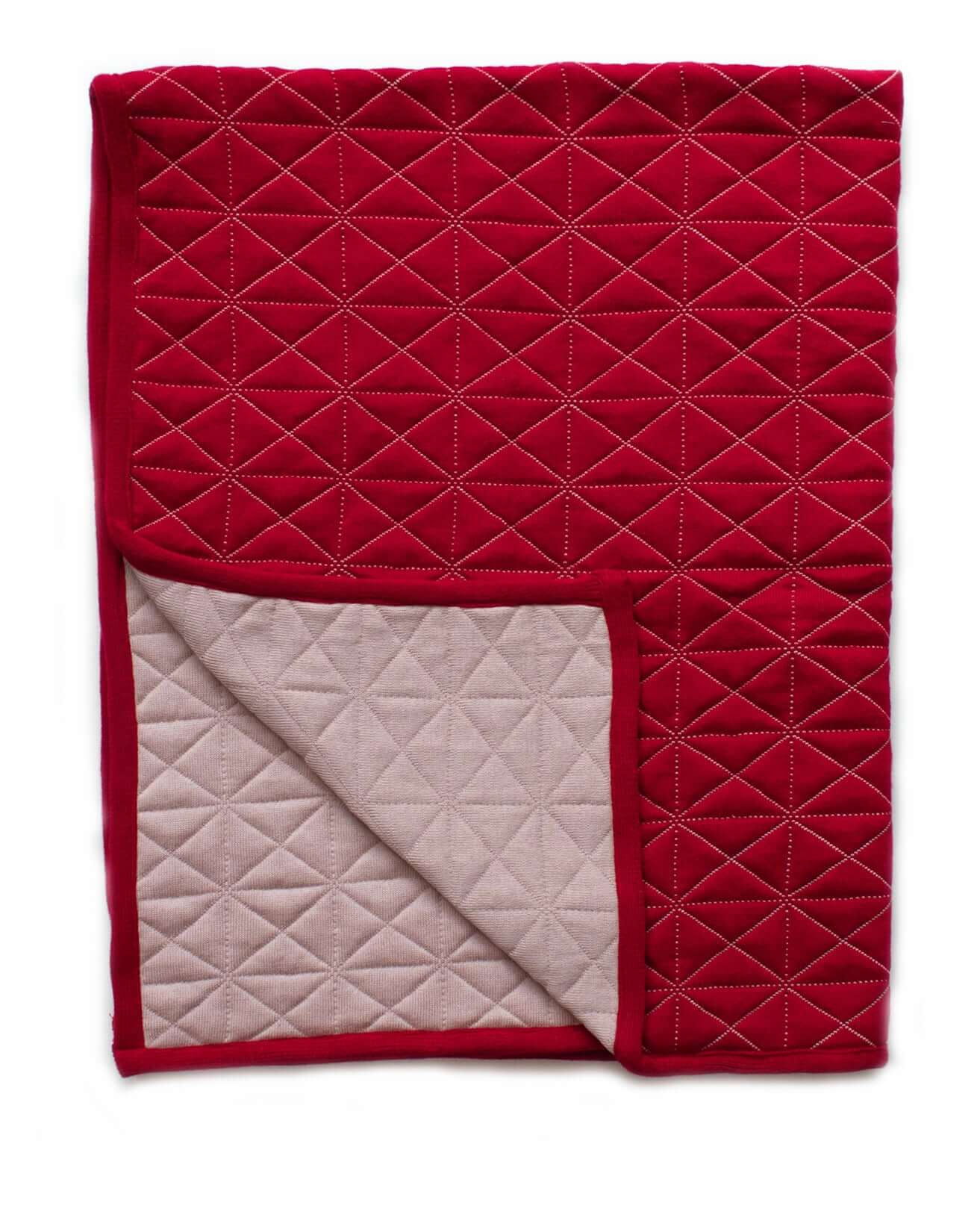 Reversible Quilted Baby Blanket - Poppy / Blush