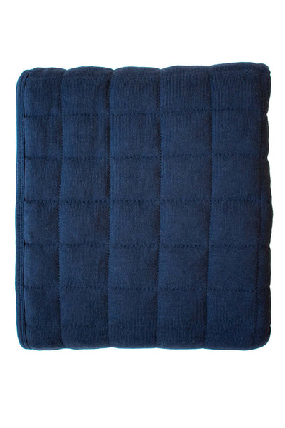 Quilted Cot Blanket - Indigo