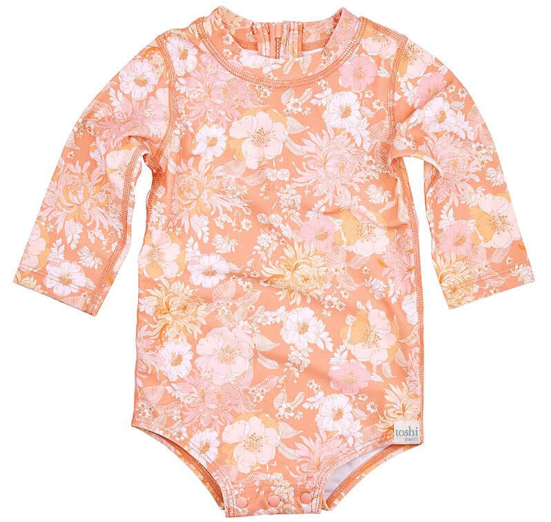 Swim Onesie Long Sleeve - Tea Rose