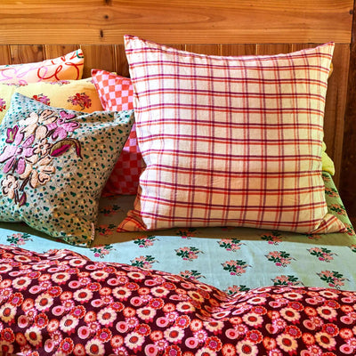 Sian Linen Euro Pillowcase Set - Poppy