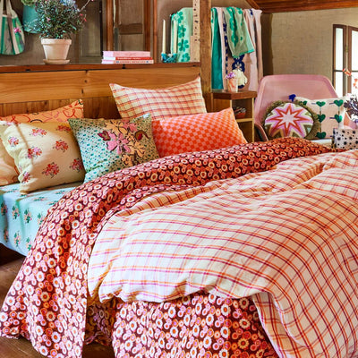 Sian Linen Euro Pillowcase Set - Poppy