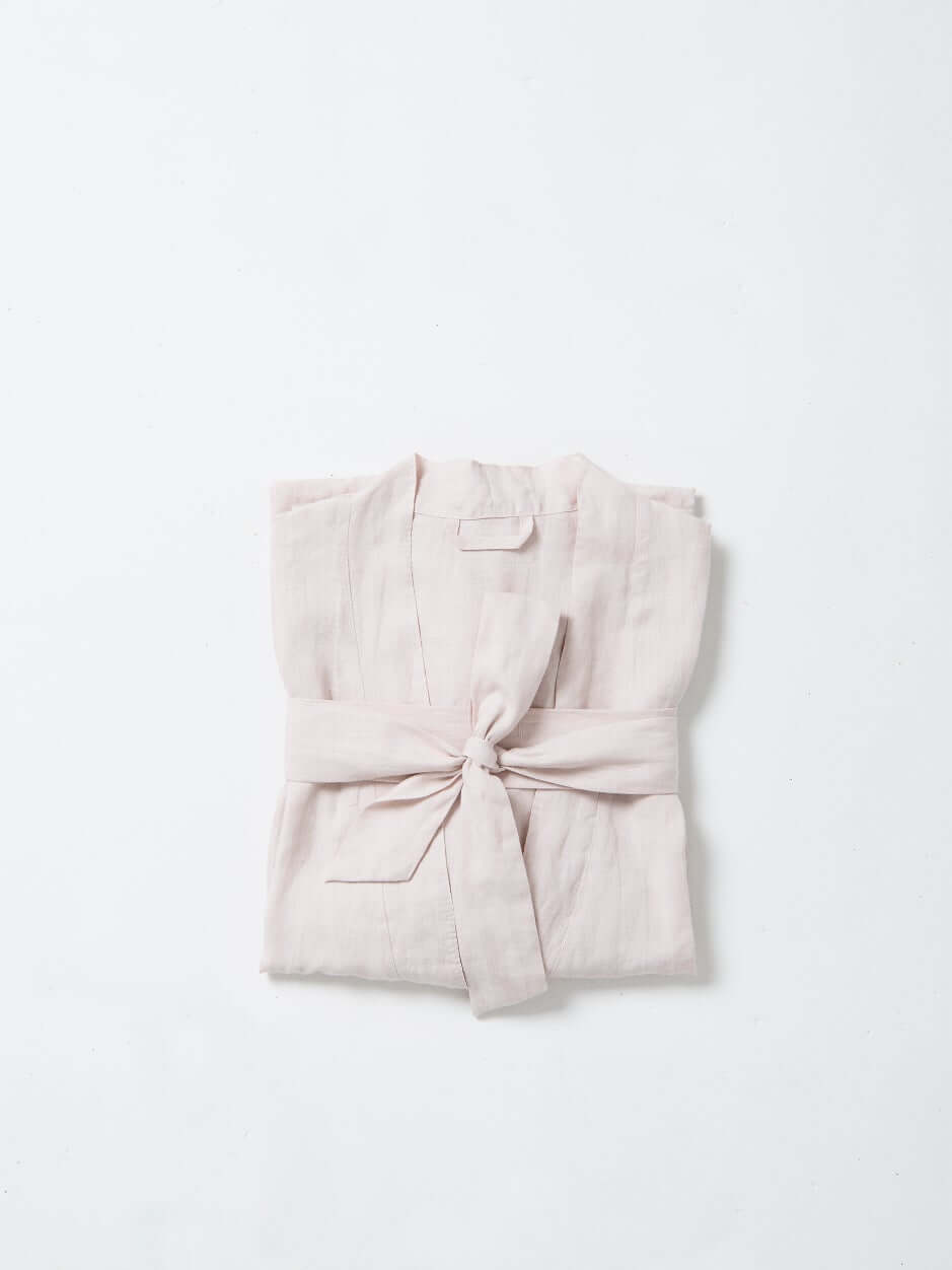 Bella Linen Dressing Gown - Mushroom