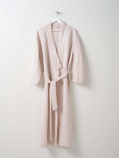 Bella Linen Dressing Gown - Mushroom